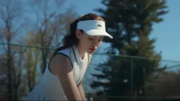 Lacoste White Logo Embroidered Visor worn by Tori Cooper (Isabel Gravitt) as seen in Your Friends & Neighbors (S01E02)