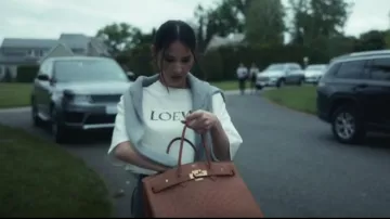 Hermes Brown Ostrich Birkin Bag worn by Sam (Olivia Munn) as seen in Your Friends & Neighbors (S01E03)
