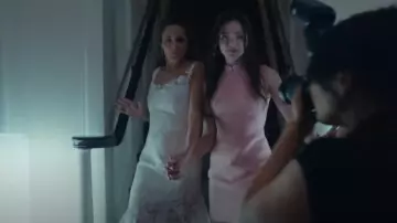 Prada Women's Pink Open-back Satin Minidress worn by Tori Cooper (Isabel Gravitt) as seen in Your Friends & Neighbors (S01E04)