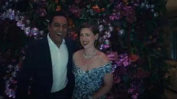Ralph Lauren Sarra Dress worn by Miriam Silverman (Gretchen Reagan) as seen in Your Friends & Neighbors (S01E04)