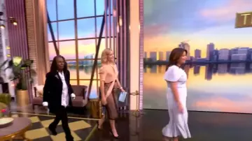 Gucci GG Net Skirt with Lace Trims worn by Sara Haines as seen in The View on May 8, 2025