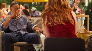 Banana Republic Blue Standard Castello Linen Shirt worn by Sam Elijah (Jessie Usher) as seen in PULSE (S01E10)