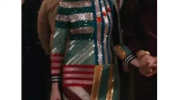 Striped Patchwork Sequin Mini Dress worn by Elsbeth Tascioni (Carrie Preston) in Elsbeth (S02)