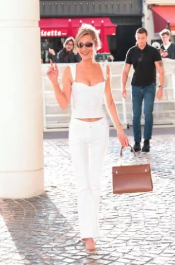 Dolce & Gabbana Corset Top worn by Bella Hadid at Hotel Martinez on May 12, 2025