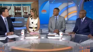 Cynthia Rowley Leather Floral Buckle Belt worn by Savannah Guthrie as seen in Today on May 8, 2025