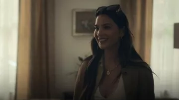 Foundrae Yellow Gold Medallion Charm worn by Sam (Olivia Munn) as seen in Your Friends & Neighbors (S01E05)