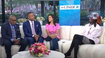 Generation Love Reyes Jacket in Cherry Blossom worn by Laura Jarrett as seen in Today on May 9, 2025