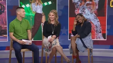 3.1 Phillip Lim Hybird Mixed-Media Denim Oversized Blazer worn by Tiffany Reid as seen in Today with Jenna & Friends on May 10, 2025