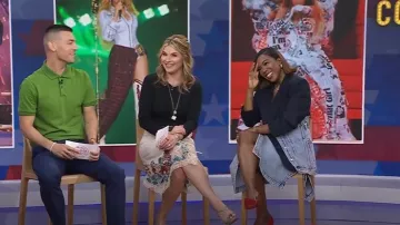3.1 Phillip Lim Denim Wrap Midi Skirt worn by Tiffany Reid as seen in Today with Jenna & Friends on May 10, 2025