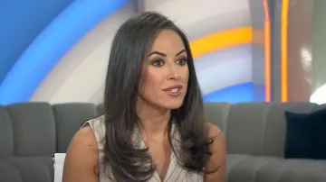 Reiss Andie Pinstripe Sleeveless Coat Dress worn by Kaylee Hartung as seen in Today on May 12, 2025