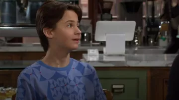 Scotch & Soda Geo Print Cotton T-Shirt in Diamond Lake Blue worn by Connor Newman ( Judah Mackey) as seen in The Young and the Restless on April 30, 2025