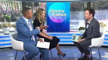 Prada Cotton-Silk Striped Polo Shirt worn by Jimmy Fallon as seen in Today on May 12, 2025