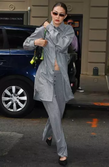 Guest in Residence Everywear Pants worn by Gigi Hadid in New York City on May 8, 2025
