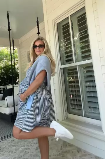 Hill House Home The Cosima Mini Nap Dress worn by Madison LeCroy on her Tiktok Post on May 13, 2025