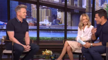 Boss Contrasting-border Cotton Polo Shirt worn by Gordon Ramsay as seen in LIVE with Kelly and Mark on May 12, 2025