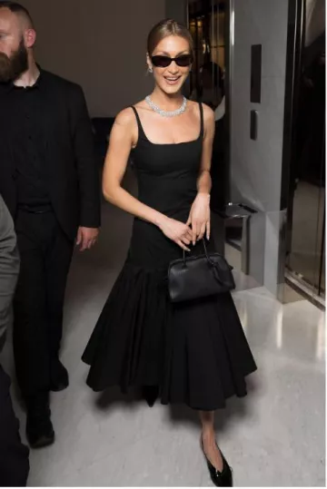 Jacquemus the Turismo Small Bag worn by Bella Hadid at Hotel Martinez on May 13, 2025