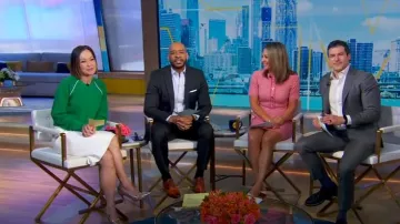 LK Bennett Dr. Varley Tweed Mini Vestido usado por Ginger Zee como se vio en Good Morning America el 8 de mayo de 2025