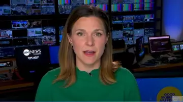 Boden Imi Scalloped Sweater worn by Maggie Rulli as seen in Good Morning America on May 13, 2025