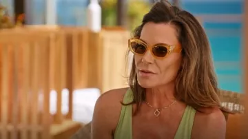 KC Designs 14k Gold And Diamond Open Clover On Paperclip Chain worn by Luann de Lesseps as seen in Love Hotel (S01E03)