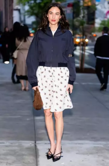 Miu Miu Wander Matelasse Suede Bag worn by Alexa Chung at Miu Miu Tales & Tellers on May 9, 2025
