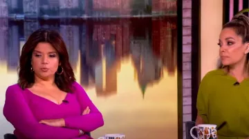 Chiara Boni La Petite Robe Silvheart Ruffle-Trimmed Midi-Dress worn by Ana Navarro as seen in The View on May 14, 2025
