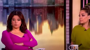 Chiara Boni La Petite Robe Silvheart Ruffle-Trimmed Midi-Dress worn by Ana Navarro as seen in The View on May 14, 2025