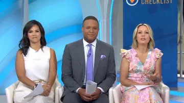Vestido midi de manga aflautada de Vince Camuto usado por Dylan Dreyer como se ve en Today el 13 de mayo de 2025