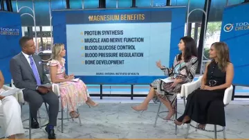 Robe midi portefeuille imprimée Reiss Alegra portée par Natalie Azar comme on le voit dans Today le 13 mai 2025