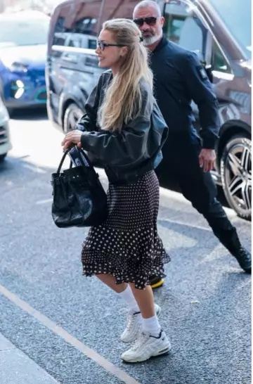 Saint Laurent Crocodile Embossed Sac De Jour Slim Large Bag worn by Bella Hadid in London on May 14, 2025