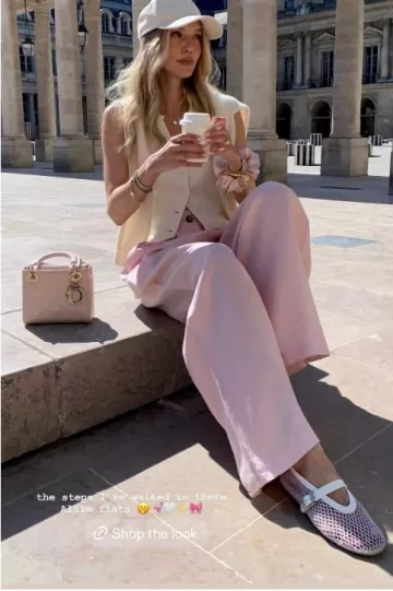 The Frankie Shop Indio Vest worn by Leonie Hanne on her Instagram Story on May 14, 2025