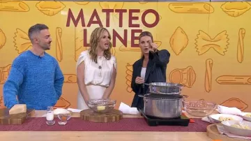 JW Anderson Space Dye Cotton Blend Sweater worn by Matteo Lane as seen in Today with Jenna & Friends on May 14, 2025