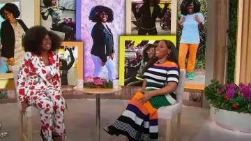 Christopher John Rogers Striped Knit Midi Pencil Skirt worn by Sherri Shepherd as seen in Sherri on May 14, 2025