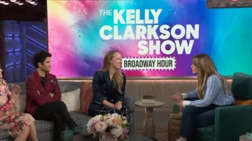 Veronica Beard Elam Dickey Velvet Blazer worn by Natasha Hodgson as seen in The Kelly Clarkson Show on May 14, 2025
