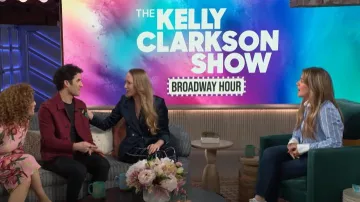 Veronica Beard Marisol Stripe Cotton Blend Button-Up Shirt worn by Kelly Clarkson as seen in The Kelly Clarkson Show on May 14, 2025