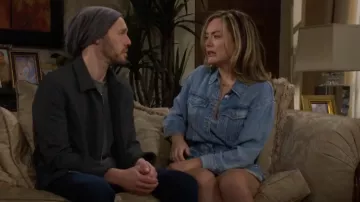7 For All Mankind Front Yoke Romper worn by Hope Logan ( Annika Noelle) as seen in The Bold and the Beautiful on May 1, 2025