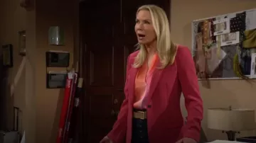 Rag & Bone Rebound Suede Belt worn by Brooke Logan ( Katherine Kelly Lang) as seen in The Bold and the Beautiful on May 2, 2025