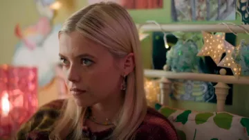 Lovisa Pink Cute Bear Huggie Hoop Earrings worn by Beth Barnett (Megan Trower) as seen in The Feud (S01E03)