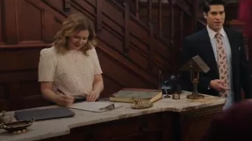 Sezane Annabelle Top worn by Samantha Arondekar (Rose McIver) as seen in Ghosts (S04E22)
