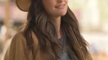 Ransom Canyon 2025 Minka Kelly Brown Leather Jacket worn by Quinn O'Grady (Minka Kelly) in Ransom Canyon (S01)