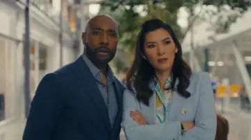 Veronica Beard Miller Double-Breasted Dickey Jacket worn by Dr. Sasha Lubbock (Inga Schlingmann) as seen in Watson (S01E08)