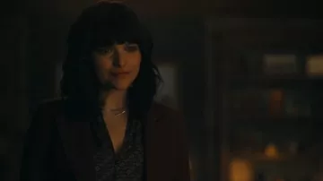Veronica Beard Esmeralda Top worn by Dr. Ingrid Derian (Eve Harlow) as seen in Watson (S01E09)