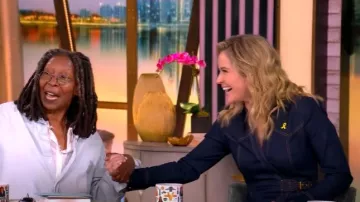 Veronica Beard Arlington Denim Midi-Dress worn by Sara Haines as seen in The View on May 15, 2025