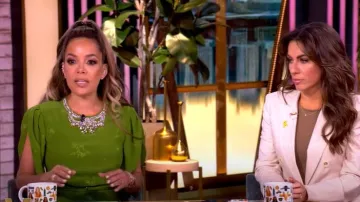 Erdem Jacquard Embellished Neck Cocktail Dress worn by Sunny Hostin as seen in The View on May 15, 2025