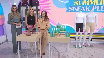 Mango Straight-fit Lyocell Pants with Pleats worn by Melissa Garcia as seen in Today with Jenna & Friends on May 15, 2025