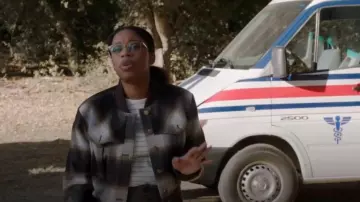 Veronica Beard Stanley Plaid Bomber Jacket worn by Kasie Hines (Diona Reasonover) as seen in NCIS (S22E12)