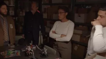 Vince Striped Ribbed Long-Sleeve T-Shirt worn by Kasie Hines (Diona Reasonover) as seen in NCIS (S22E12)