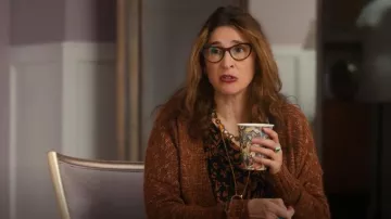 A.n.a Womens Long Sleeve Button Open Front Cardigan worn by Stacey (Michaela Watkins) as seen in Hacks (S04E08)