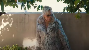 Karl Lagerfeld Paris Leopard Printed Faux-Fur Coat worn by Deborah Vance (Jean Smart) as seen in Hacks (S04E08)