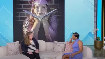 Gap Crochet Stripe Top worn by Alana Thompson as seen in Tamron Hall Show on May 15, 2025