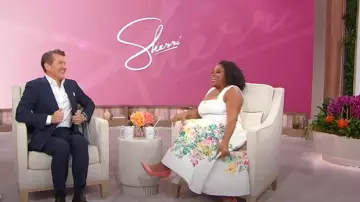 Badgley Mischka Printed Full Skirt Midi Dress worn by Sherri Shepherd as seen in Sherri on May 15, 2025